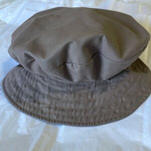 Handmade by Kate’s Expressions, cotton bucket hat w/added personality, brown